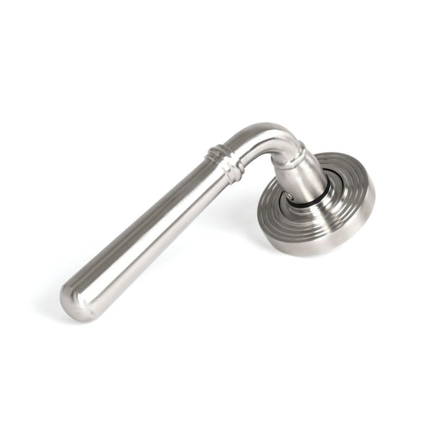 From The Anvil - Satin Marine SS (316) Newbury Lever on Rose Set (Beehive) - Unsprung | Sku. 46538 | Trade Door Handles.