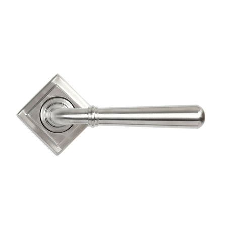 From The Anvil - Satin Marine SS (316) Newbury Lever on Rose Set (Square) - Unsprung | Sku. 46539 | Trade Door Handles.