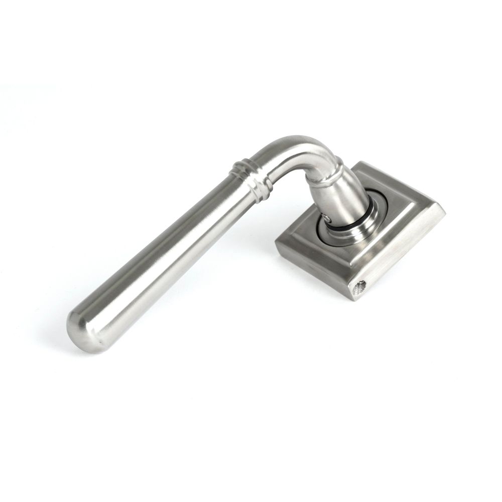 From The Anvil - Satin Marine SS (316) Newbury Lever on Rose Set (Square) - Unsprung | Sku. 46539 | Trade Door Handles.