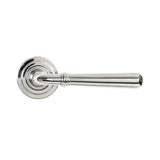 From The Anvil - Polished Marine SS (316) Newbury Lever on Rose Set (Art Deco) - Unsprung | Sku. 46541 | Trade Door Handles.