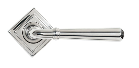From The Anvil - Polished Marine SS (316) Newbury Lever on Rose Set (Square) - Unsprung | Sku. 46543 | Trade Door Handles.