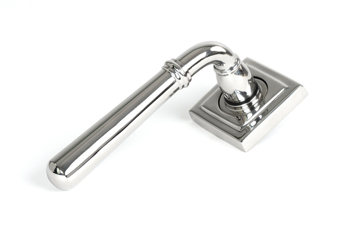 From The Anvil - Polished Marine SS (316) Newbury Lever on Rose Set (Square) - Unsprung | Sku. 46543 | Trade Door Handles.