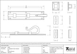 From The Anvil - External Beeswax 8" Shepherd's Crook Universal Bolt | Sku. 46544 | Trade Door Handles.