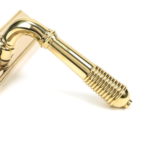 From The Anvil - Polished Brass Reeded Slimline Lever Espag. Lock Set | Sku. 46545 | Trade Door Handles.