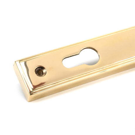 From The Anvil - Polished Brass Reeded Slimline Lever Espag. Lock Set | Sku. 46545 | Trade Door Handles.