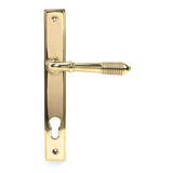 From The Anvil - Polished Brass Reeded Slimline Lever Espag. Lock Set | Sku. 46545 | Trade Door Handles.