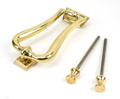 From The Anvil - Polished Brass Slimline Art Deco Door Knocker | Sku. 46552 | Trade Door Handles.