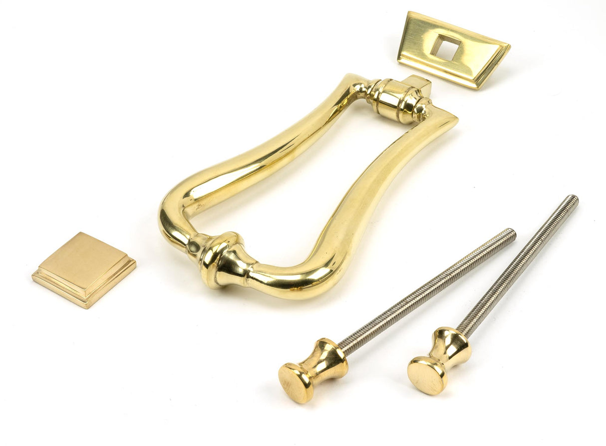 From The Anvil - Polished Brass Slimline Art Deco Door Knocker | Sku. 46552 | Trade Door Handles.