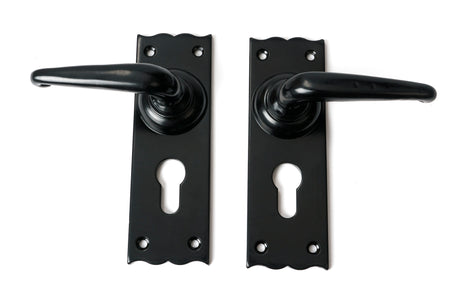 From The Anvil - Black Oak Lever Euro Lock Set | Sku. 46570 | Trade Door Handles.