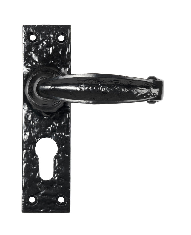 From The Anvil - Black Lever Euro Lock Set | Sku. 46573 | Trade Door Handles.