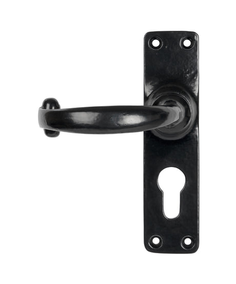 From The Anvil - Black MF Lever Euro Lock Set | Sku. 46576 | Trade Door Handles.