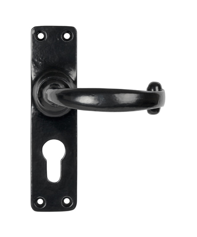 From The Anvil - Black MF Lever Euro Lock Set | Sku. 46576 | Trade Door Handles.