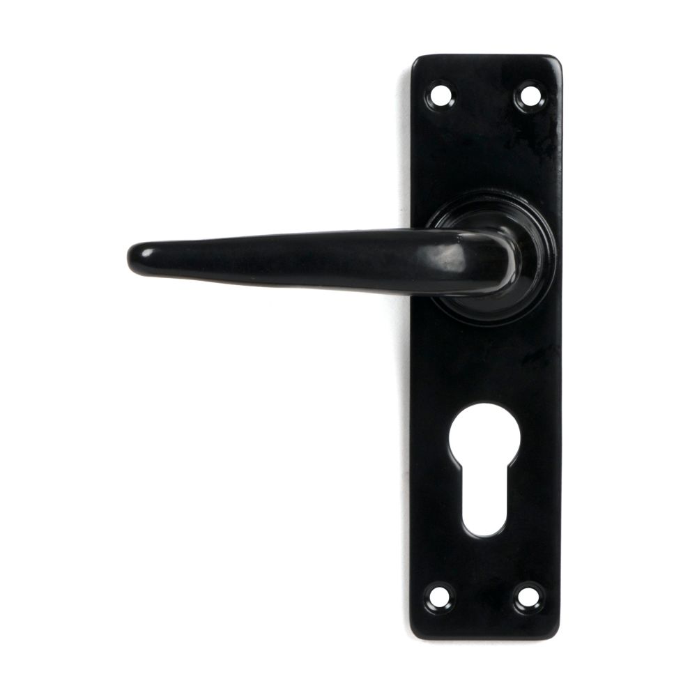 From The Anvil - Black Smooth Lever Euro Lock Set | Sku. 46577 | Trade Door Handles.