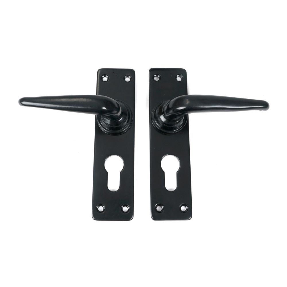 From The Anvil - Black Smooth Lever Euro Lock Set | Sku. 46577 | Trade Door Handles.
