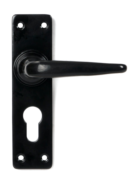 From The Anvil - Black Smooth Lever Euro Lock Set | Sku. 46577 | Trade Door Handles.
