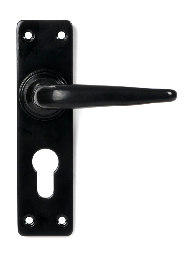 From The Anvil - Black Smooth Lever Euro Lock Set | Sku. 46577 | Trade Door Handles.