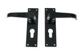 From The Anvil - Black Deluxe Lever Euro Lock Set | Sku. 46578 | Trade Door Handles.