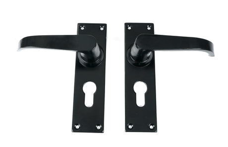 From The Anvil - Black Deluxe Lever Euro Lock Set | Sku. 46578 | Trade Door Handles.