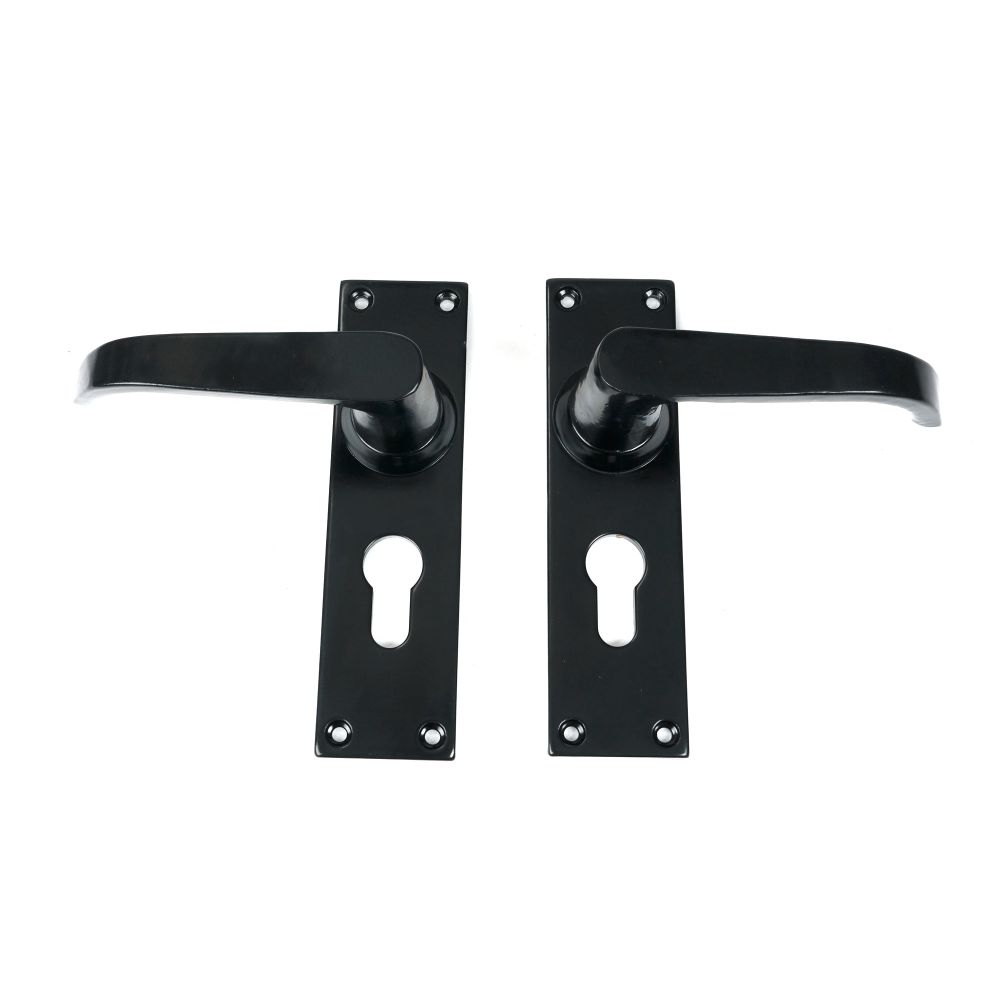From The Anvil - Black Deluxe Lever Euro Lock Set | Sku. 46578 | Trade Door Handles.