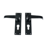From The Anvil - Black Deluxe Lever Euro Lock Set | Sku. 46578 | Trade Door Handles.