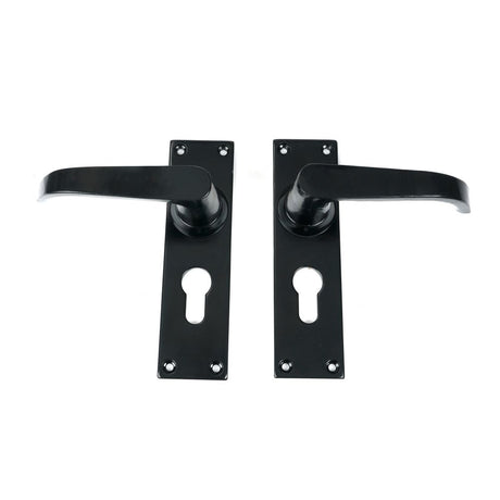From The Anvil - Black Deluxe Lever Euro Lock Set | Sku. 46578 | Trade Door Handles.