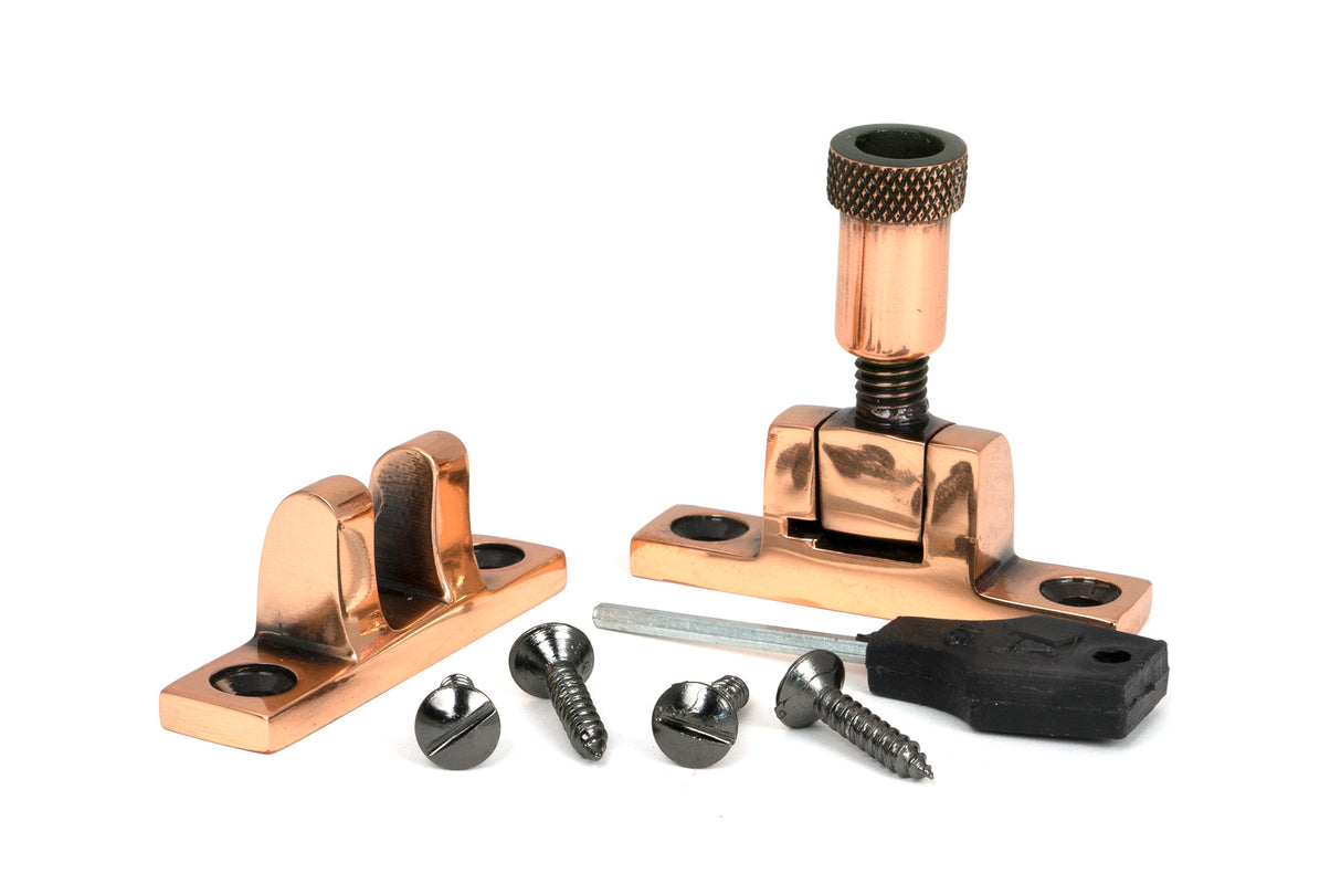 From The Anvil - Polished Bronze Brompton Brighton Fastener - Narrow (Square) | Sku. 46583 | Trade Door Handles.