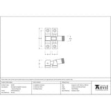 From The Anvil - Polished Bronze Brompton Brighton Fastener - Narrow (Square) | Sku. 46583 | Trade Door Handles.