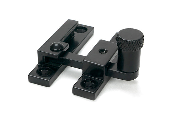 This is an image of From The Anvil - Black Brompton Quadrant Fastener - Narrow available to order from Trade Door Handles in Kendal.