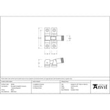 From The Anvil - Black Brompton Brighton Fastener - Narrow (Square) | Sku. 46596 | Trade Door Handles.