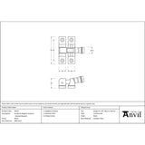 From The Anvil - Black Prestbury Brighton Fastener - Narrow (Square) | Sku. 46597 | Trade Door Handles.