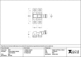 From The Anvil - Black Prestbury Brighton Fastener - Narrow (Square)