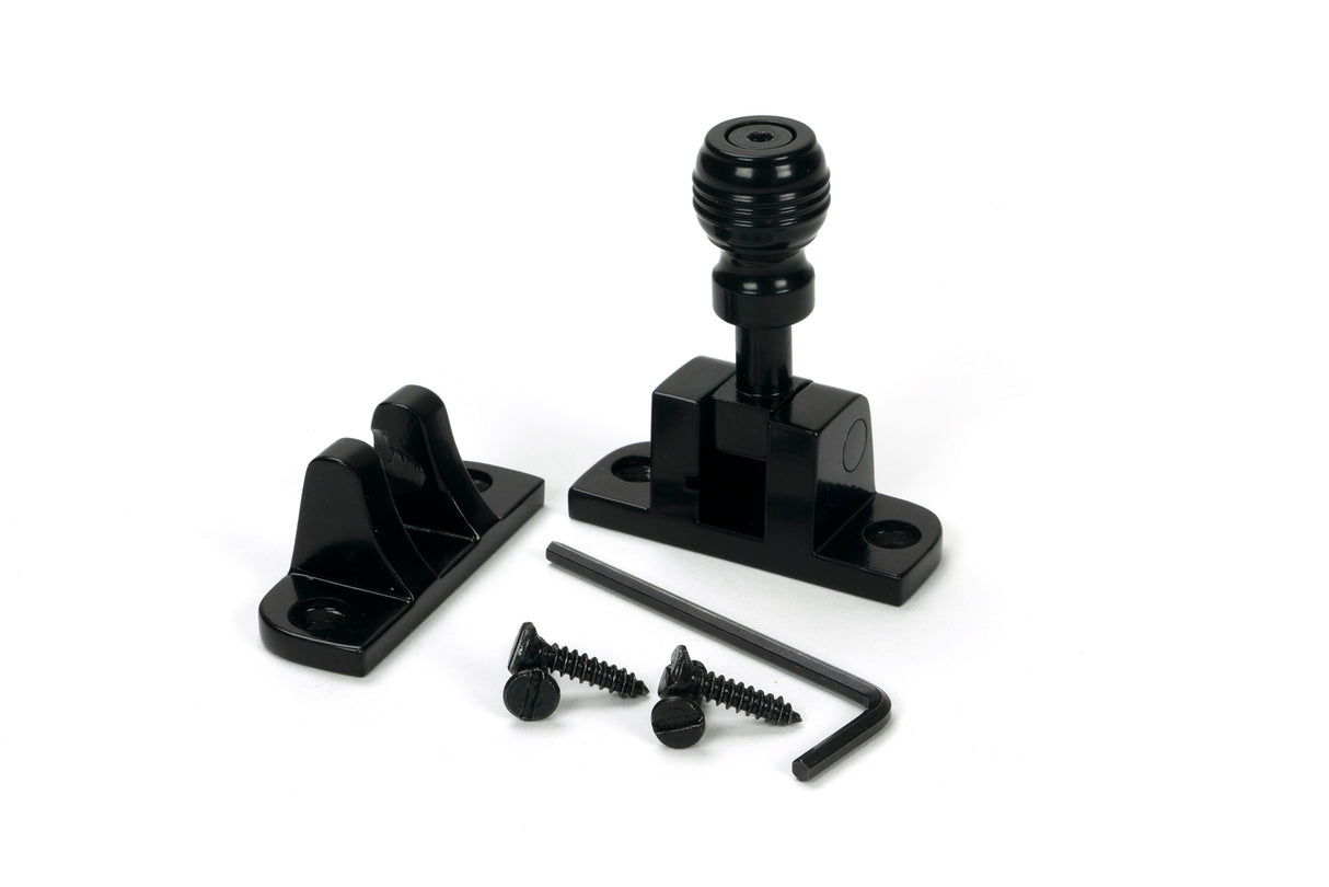 From The Anvil - Black Prestbury Brighton Fastener (Radiused) | Sku. 46601 | Trade Door Handles.