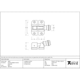 From The Anvil - Black Prestbury Brighton Fastener (Radiused) | Sku. 46601 | Trade Door Handles.