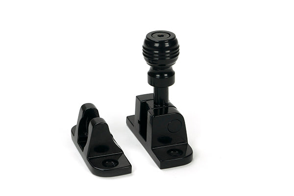 This is an image of From The Anvil - Black Prestbury Brighton Fastener (Radiused) available to order from Trade Door Handles in Kendal.