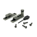 From The Anvil - Pewter Brompton Quadrant Fastener - Narrow | Sku. 46605 | Trade Door Handles.
