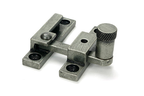 This is an image of From The Anvil - Pewter Brompton Quadrant Fastener - Narrow available to order from Trade Door Handles in Kendal.