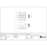 From The Anvil - Pewter Brompton Brighton Fastener (Radiused) | Sku. 46613 | Trade Door Handles.