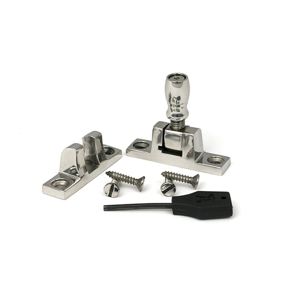 High quality images of the From The Anvil - Polished Marine SS (316) Mushroom Brighton Fastener - Narrow (Square) | Sku. Anvil-46625 | available to order from Trade Door Handles, quick delivery at discounted prices.