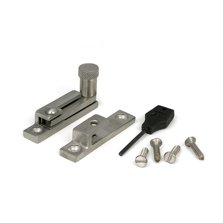 High quality images of the From The Anvil - Satin Marine SS (316) Brompton Quadrant Fastener - Narrow | Sku. Anvil-46631 | available to order from Trade Door Handles, quick delivery at discounted prices.