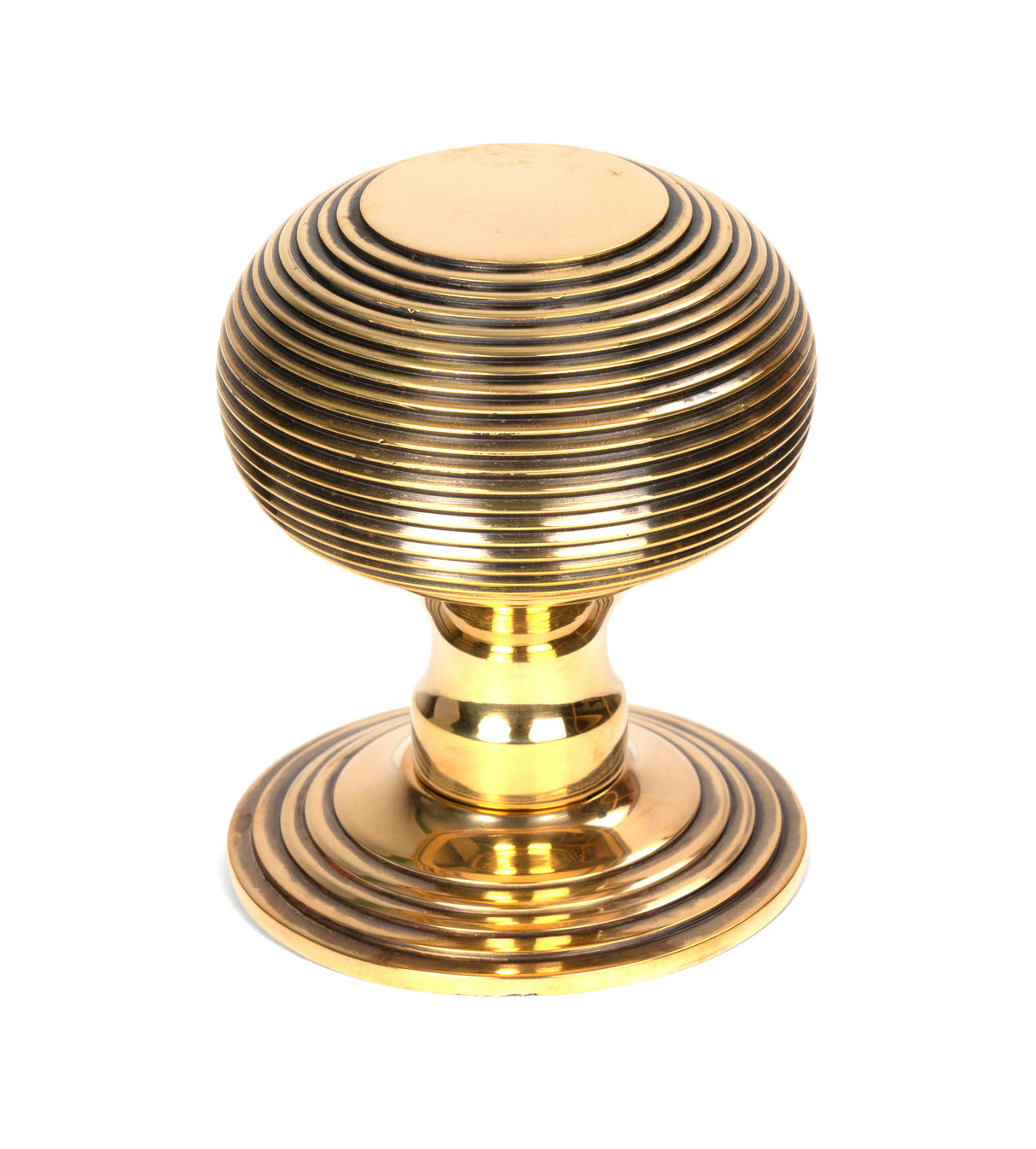 From The Anvil - Aged Brass Beehive Centre Door Knob | Sku. 46654 | Trade Door Handles.