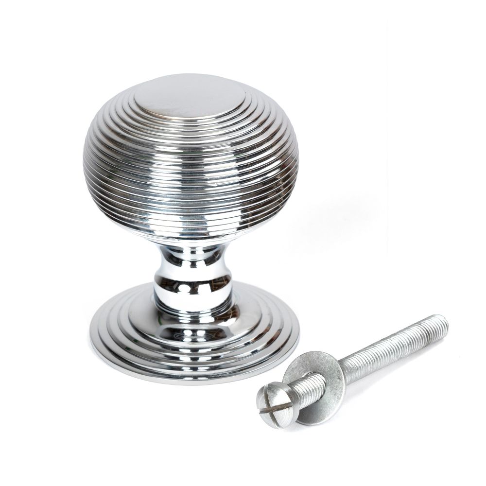 From The Anvil - Polished Chrome Beehive Centre Door Knob | Sku. 46655 | Trade Door Handles.
