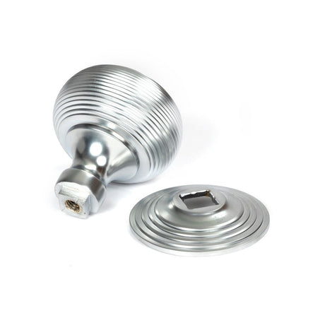 From The Anvil - Satin Chrome Beehive Centre Door Knob | Sku. 46659 | Trade Door Handles.