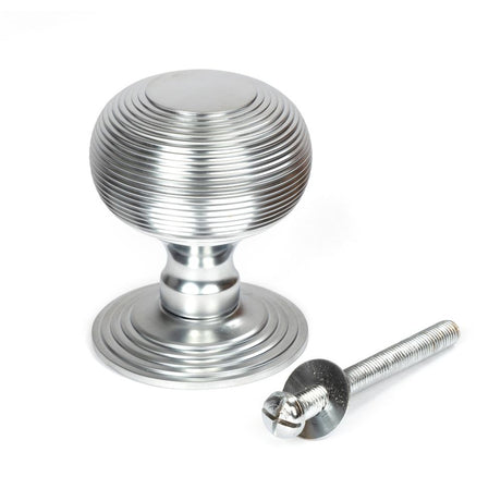 From The Anvil - Satin Chrome Beehive Centre Door Knob | Sku. 46659 | Trade Door Handles.