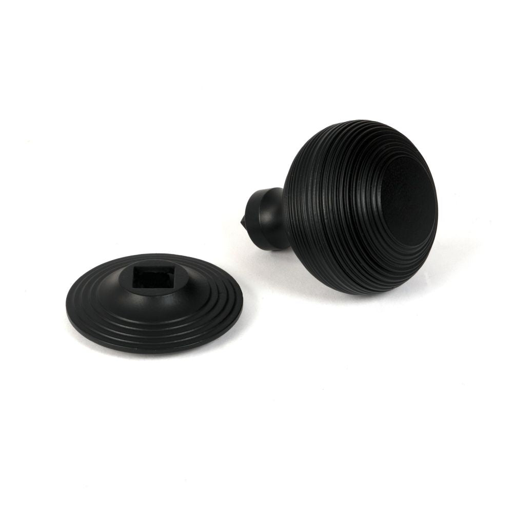 From The Anvil - Matt Black Beehive Centre Door Knob | Sku. 46660 | Trade Door Handles.