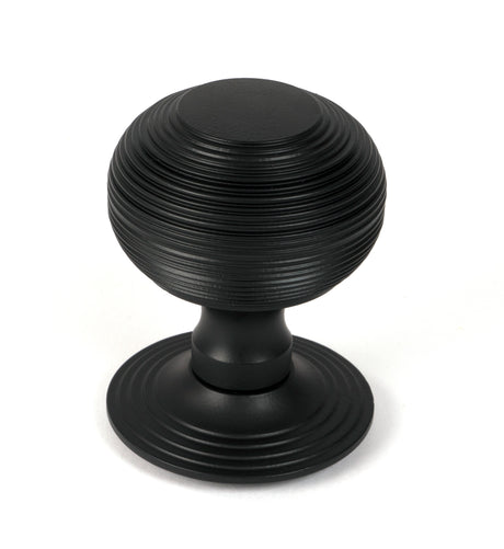 From The Anvil - Matt Black Beehive Centre Door Knob | Sku. 46660 | Trade Door Handles.