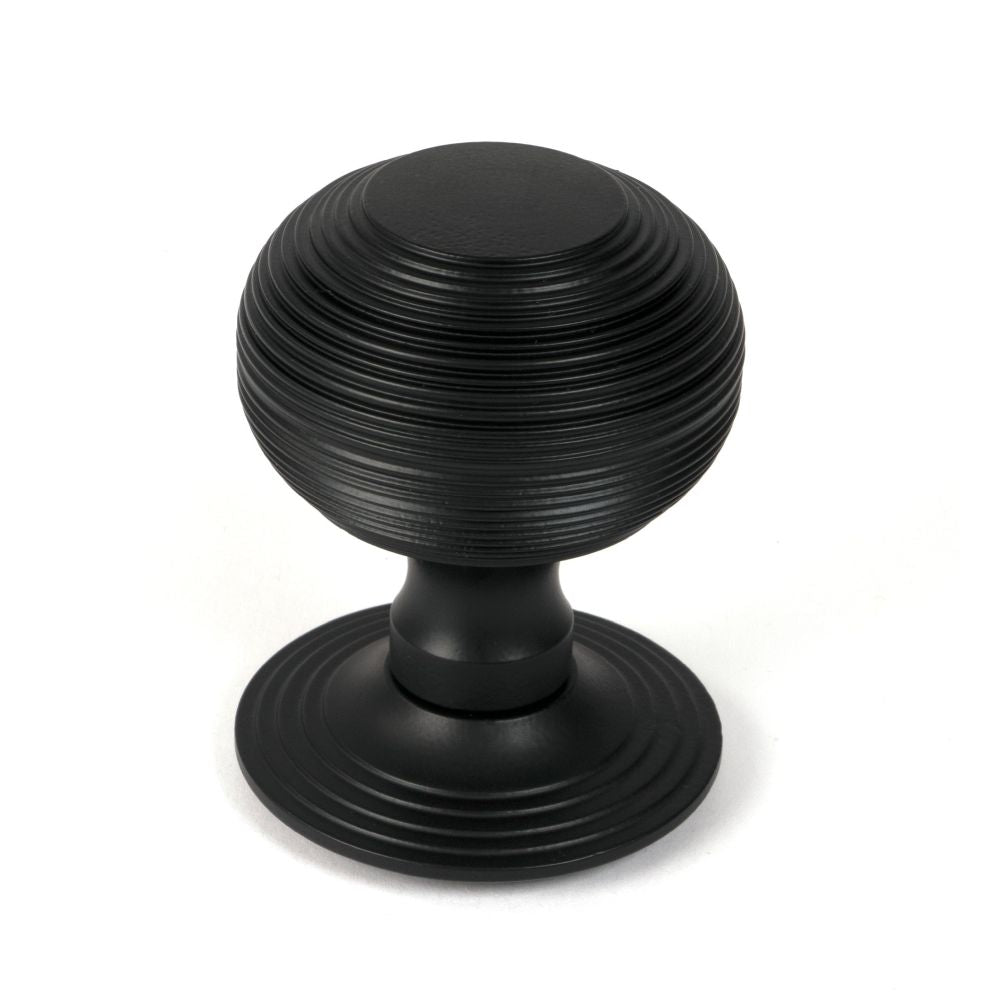 From The Anvil - Matt Black Beehive Centre Door Knob | Sku. 46660 | Trade Door Handles.
