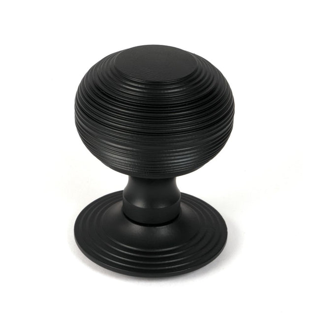 From The Anvil - Matt Black Beehive Centre Door Knob | Sku. 46660 | Trade Door Handles.