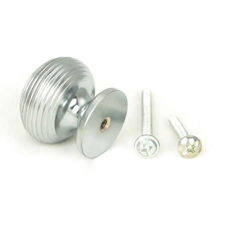 From The Anvil - Satin Chrome Beehive Cabinet Knob 30mm | Sku. 46663 | Trade Door Handles.