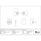 From The Anvil - Aged Brass Mushroom Mortice/Rim Knob Set | Sku. 46681 | Trade Door Handles.
