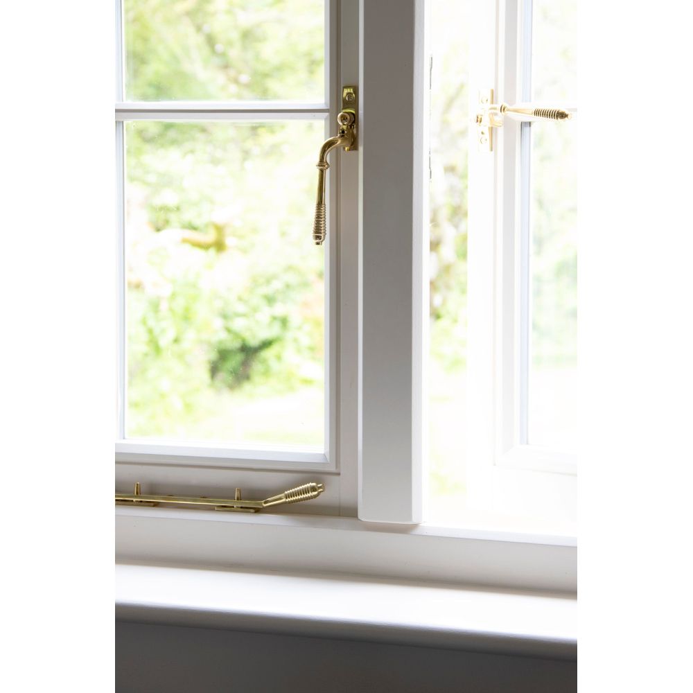 From The Anvil - Polished Brass 8" Reeded Stay | Sku. 46706 | Trade Door Handles.